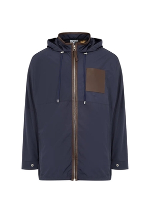 LOEWE x Paula's Ibiza leather-trimmed hooded coat - Blue