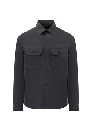 Zegna button-flap pocket overshirt - Grey