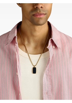 Nialaya Jewelry onyx dog-tag necklace - Gold