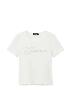 tout a coup lace-trim T-shirt - White