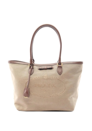 Prada Pre-Owned logo jacquard tote bag - Brown
