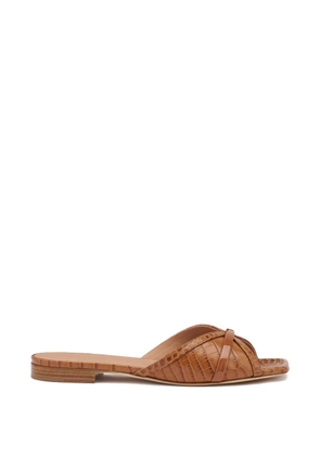 Malone Souliers Perla croc-embossed sandals - Brown