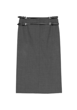Juun.J belted midi skirt - Grey