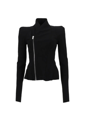Rick Owens Lilies asymmetric-zip padded-shoulder jacket - Black