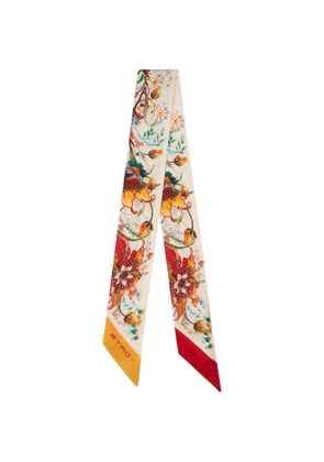ETRO floral-motif silk scarf - Neutrals