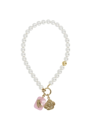 Casablanca pearl-embellished necklace - White