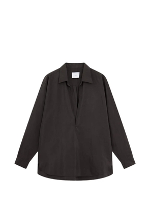 ssstein V-neck curved-hem shirt - Brown