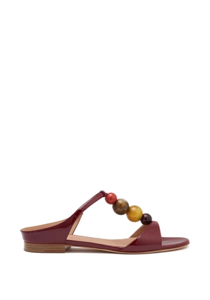 Malone Souliers Lena bead-embellished patent-leather sandals - Red