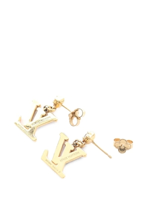 Louis Vuitton Pre-Owned 2024 Lady LV rhinestone earrings - Gold