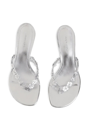 Amina Muaddi Janis flower-appliqué sandals - Silver