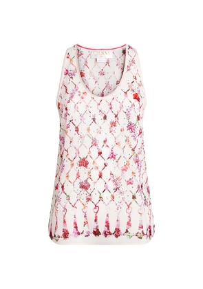 Genny floral-print sleeveless top - White