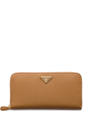 Prada large Saffiano leather wallet - Brown