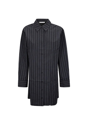 SAMSOE SAMSOE striped asymmetric shirt dress - Black
