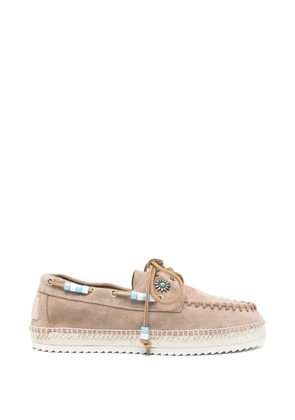 Lagoa Nautico beaded suede boat shoes - Neutrals