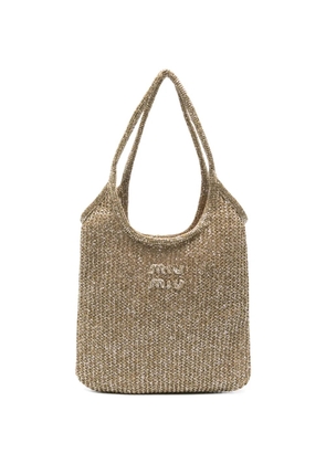 Miu Miu sequin-embellished shoulder bag - Gold
