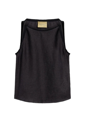 MOMONÌ torchon-strap back-vent tank top - Black