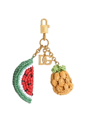Dolce & Gabbana metal keychain with charms - Gold