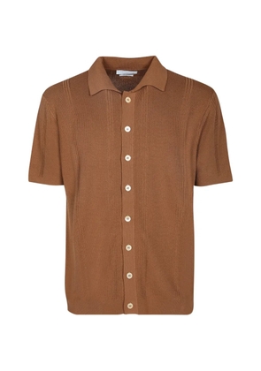 Daniele Fiesoli ribbed-knit short-sleeve shirt - Brown