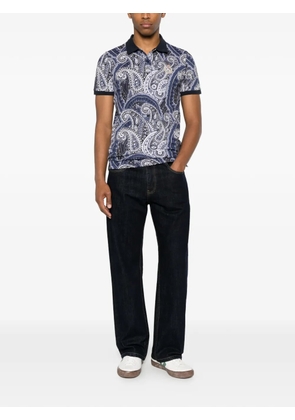 Johnny Lambs paisley-print polo shirt - Blue