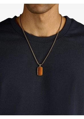 Nialaya Jewelry tiger eye dog tag necklace - Gold