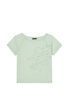 tout a coup slogan-print raglan-sleeve T-shirt - Green