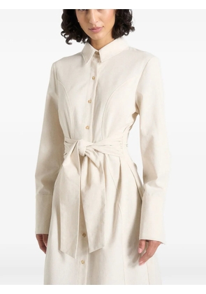 Manière De Voir Fern tie-waist midi dress - Neutrals