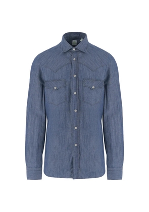 Finamore 1925 Napoli chest patch-pockets shirt - Blue