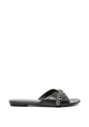 Balenciaga Pre-Owned Cagole studded flat sandals - Black