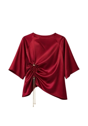 Danamé ruched-detail satin blouse - Red