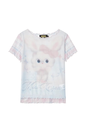 Mini Cream graphic-print cotton T-shirt - Pink