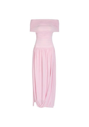 Ronny Kobo Irulan off-shoulder ruched maxi dress - Pink