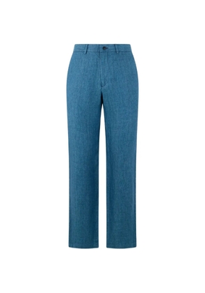 Brooks Brothers herringbone-weave linen trousers - Blue