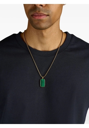 Nialaya Jewelry malachite dog-tag necklace - Gold