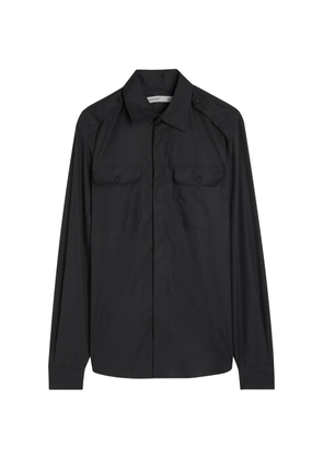 AARON ESH epaulette pocket-detail shirt - Black