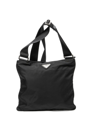 Prada Pre-Owned logo-plaque shoulder bag - Black