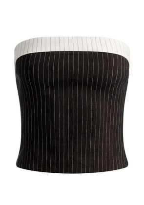 alice + olivia Kelly pinstripe-pattern strapless top - Black