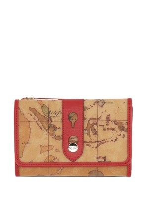 ALVIERO MARTINI 1° CLASSE Geo Classic map-print wallet - Brown
