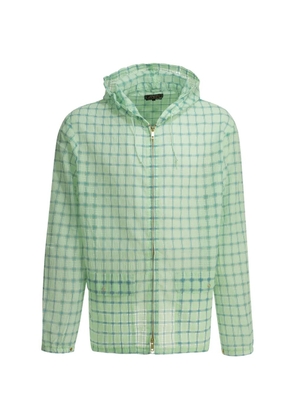 BEAMS PLUS check-pattern hooded coat - Green