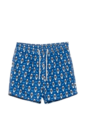 MC2 Saint Barth Lighting watch-print drawstring swim shorts - Blue