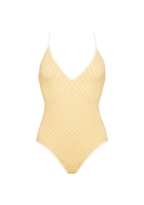 ERES Lounge V-neckline cross-back swimsuit - Yellow