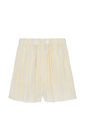 The Frankie Shop Lui striped cupro shorts - Yellow