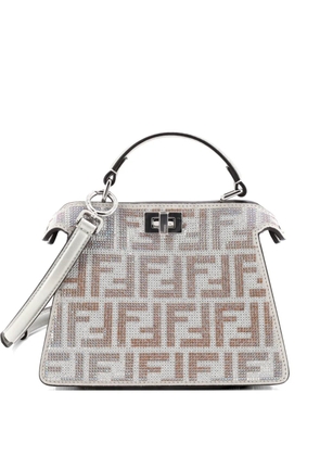 Fendi Pre-Owned Peekaboo ISeeU Bag Zucca Crystal Embellished Suede Petite satchel - Multicolour