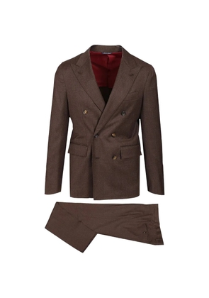 Al Duca D’Aosta 1902 double-breasted flannel suit - Brown