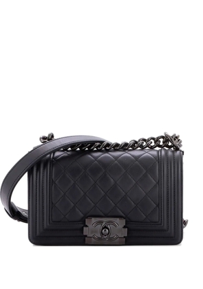 CHANEL Pre-Owned So Black Boy Flap Bag Quilted Lambskin Small shoulder bag