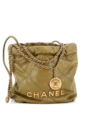 CHANEL Pre-Owned 22 Chain Hobo Quilted Calfskin Mini crossbody bag - Green