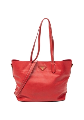 Prada Pre-Owned logo-plaque tote bag - Red