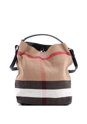 Burberry Pre-Owned Ashby Bag House Check Canvas Medium bucket bag - Brown