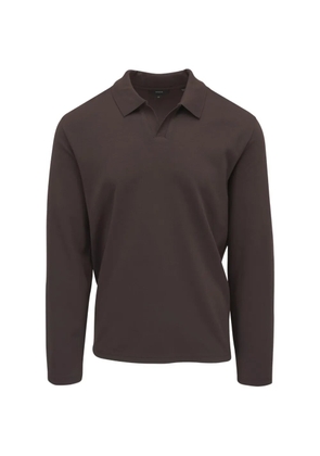 Vince collared open-placket sweater - Brown