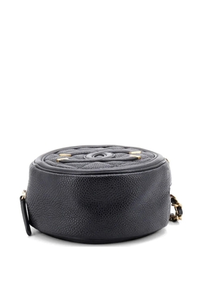 CHANEL Pre-Owned Filigree Round Clutch with Chain Quilted Caviar Mini crossbody bag - Black