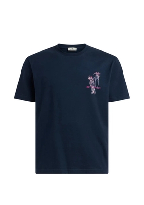 ETRO parrot-embroidered T-shirt - Blue